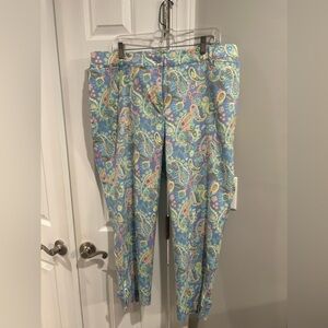 Talbots Colorful Paisley Print Pants NWOT Perfect Crop Pants 16 W